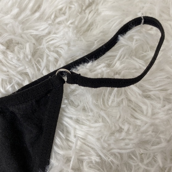 Vintage Fredericks of Hollywood black cotton spandex blend string thongs - Picture 5 of 7